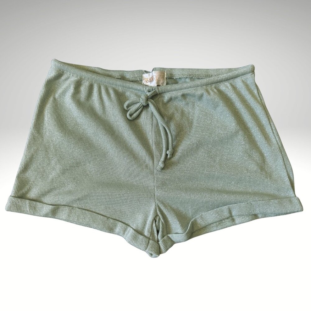 Beach Riot Metallic Silver Lounge Shorts NWT Size M